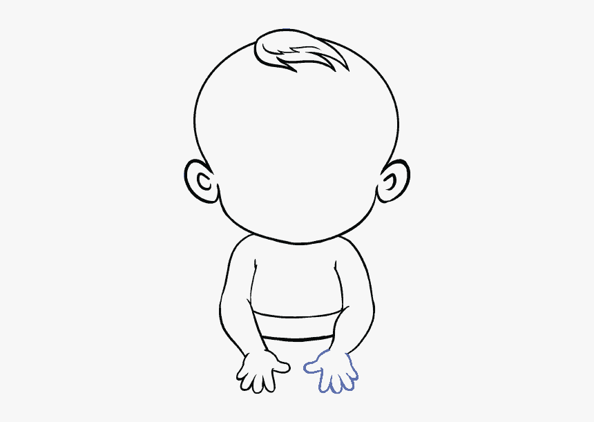 Drawn Moon Easy - Draw A Baby Easy, HD Png Download, Free Download