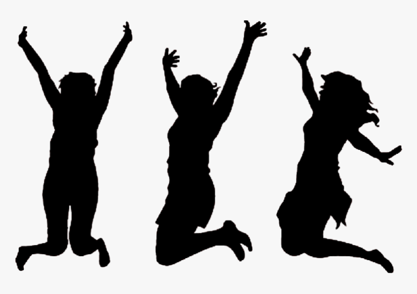 #silhouette #women #jumping #freetoedit - Jumping Silhouette, HD Png Download, Free Download