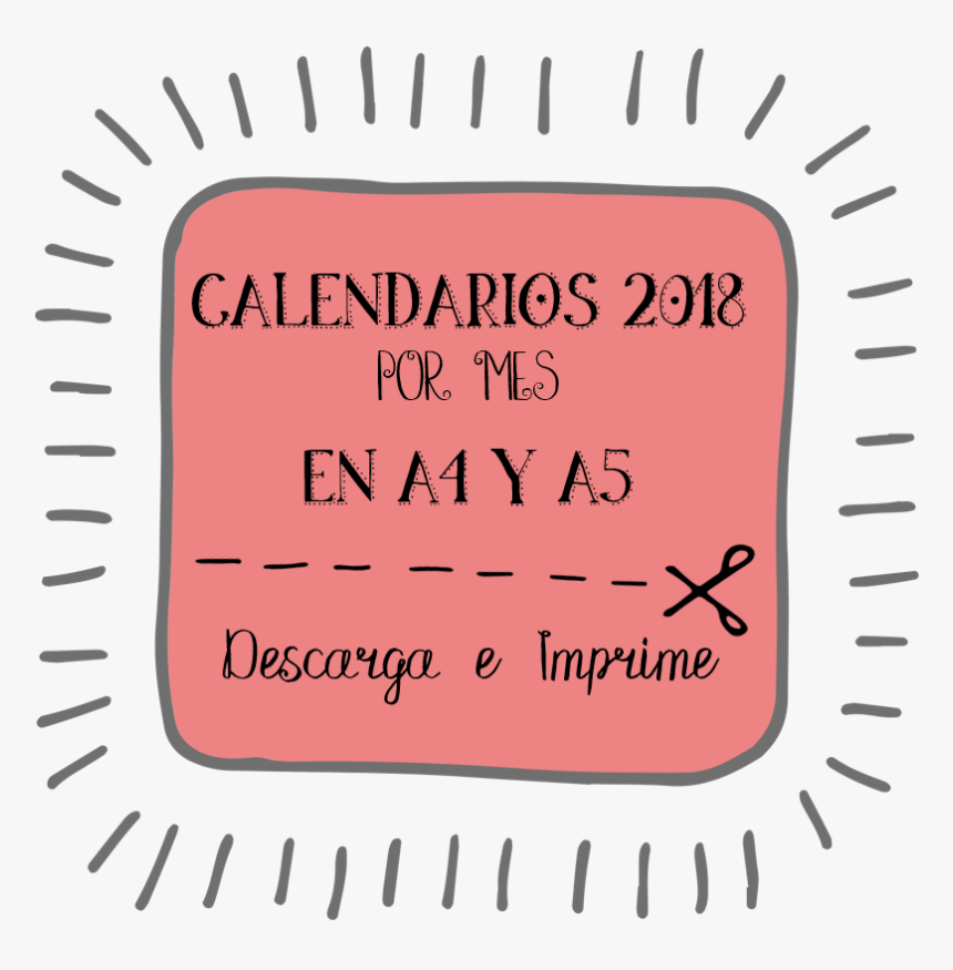 Pdf, Calendarios,2018, Imprimibles, Meses, Descargar, - Paper, HD Png Download, Free Download