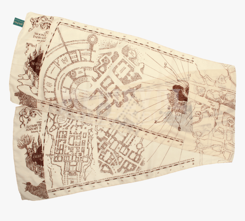 Harry Potter Marauders Map Lightweight Scarf - Scarf Marauders Map, HD Png Download, Free Download