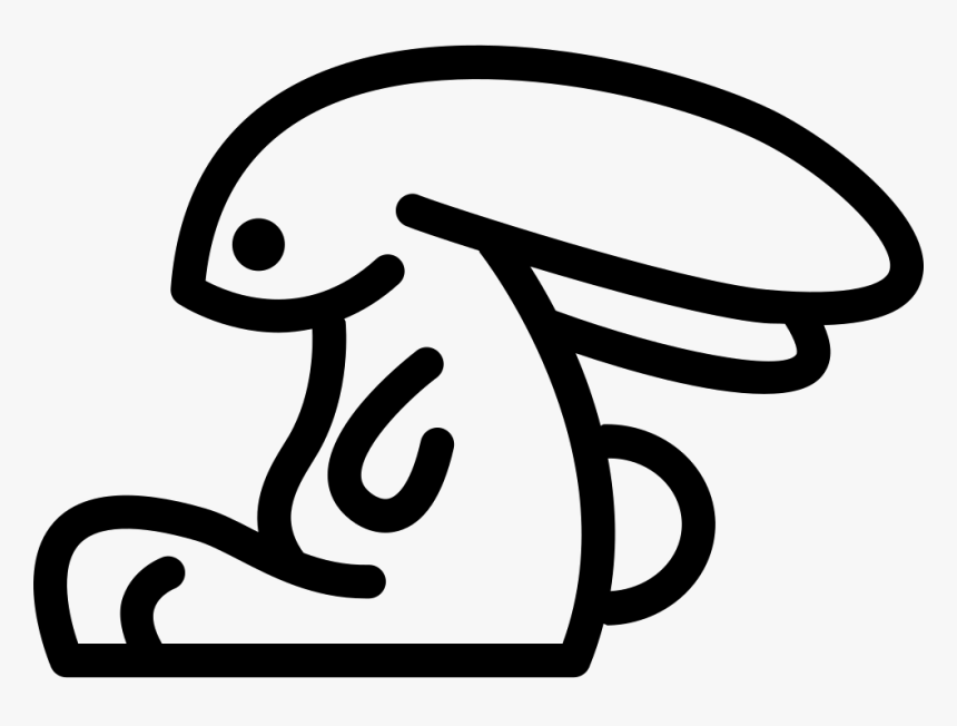 Rabbit Outline Side View - Rabbit, HD Png Download, Free Download