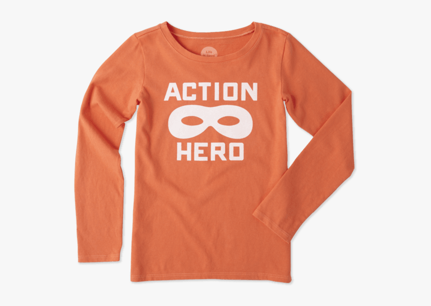 Girls Action Hero Mask Long Sleeve Tee - T Shirt, HD Png Download, Free Download