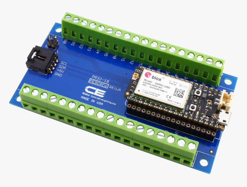 Screw Terminal Breakout Board For Particle Electron - Esp8266 Screw Terminal, HD Png Download, Free Download