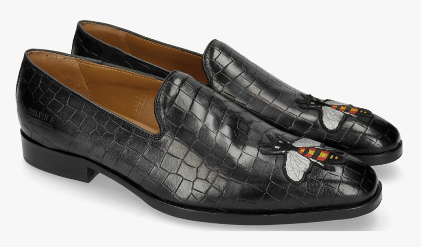 Loafers Prince 1 Crock Black Toe Patch Bee - Melvin & Hamilton Lance Pine, HD Png Download, Free Download