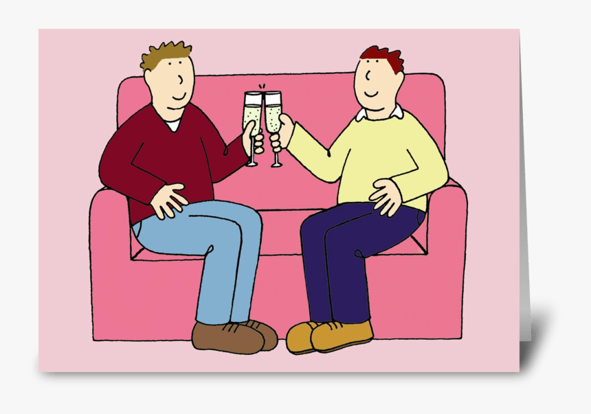 Gay Valentine Or Anniversary Card - Sitting, HD Png Download, Free Download