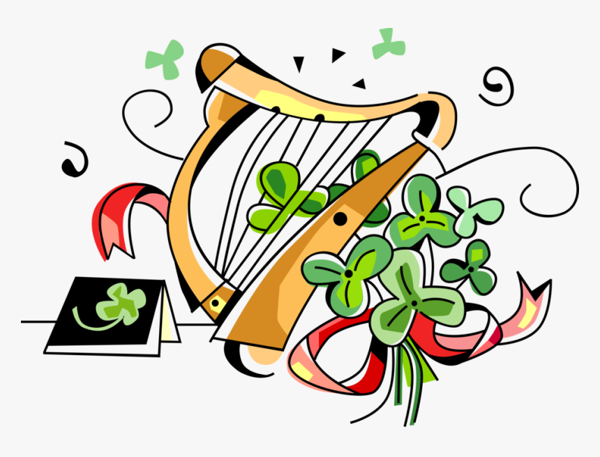 Vector Illustration Of St Patrick"s Day Clàrsach Gaelic, HD Png Download, Free Download