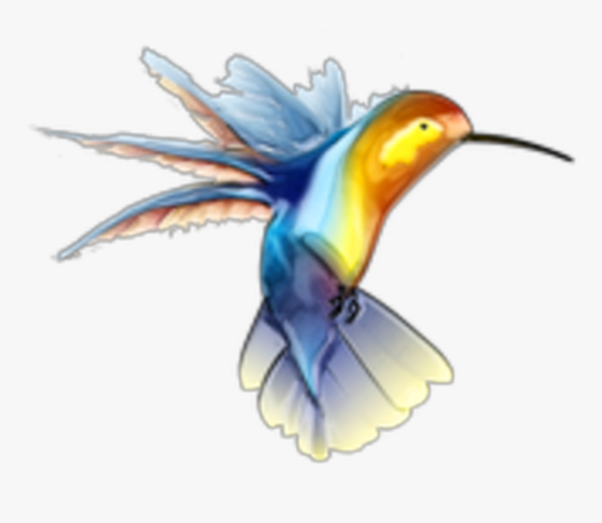 Ftestickers Bird Hummingbird Watercolor - Hummingbird Tattoo, HD Png Download, Free Download