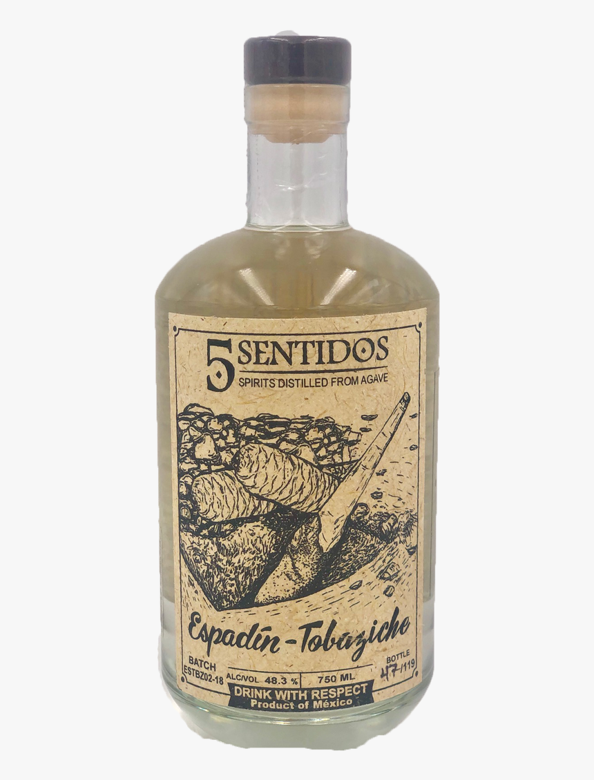 5 Sentidos Espadin-tobaziche Mezcal - Glass Bottle, HD Png Download, Free Download