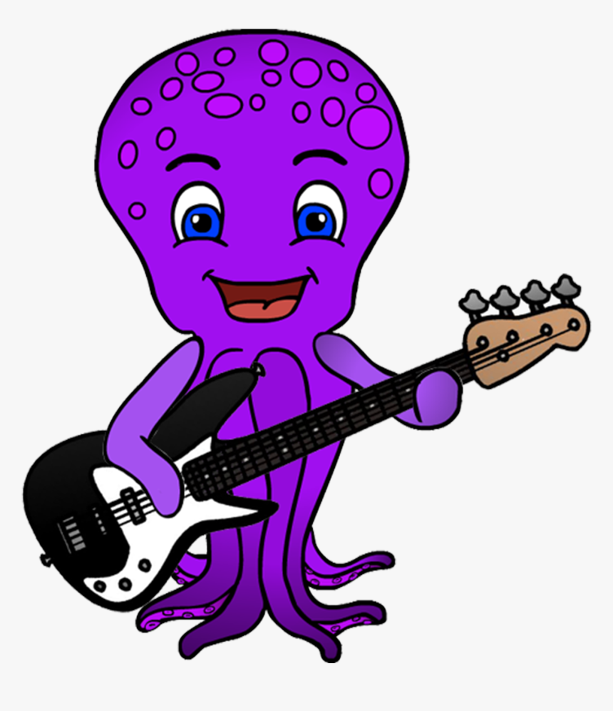 Octopus Playing Guitar Clipart, HD Png Download, Free Download