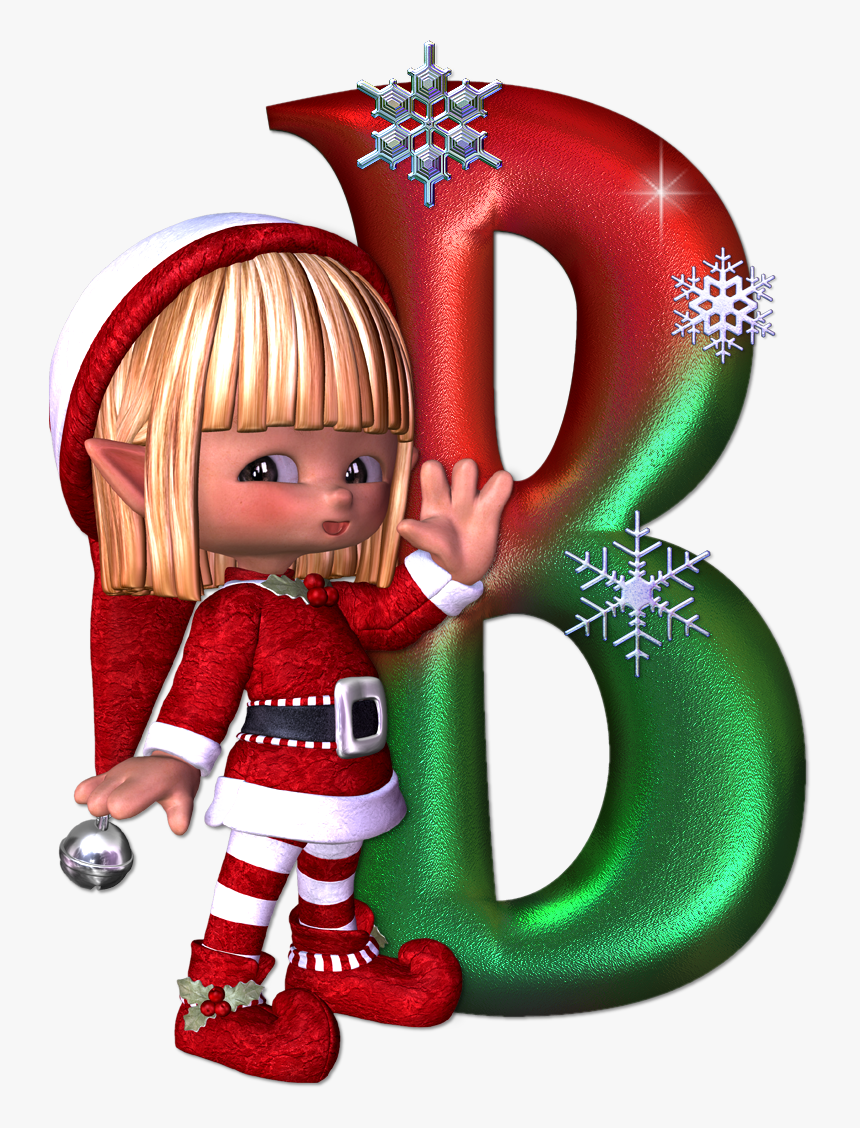 Abecedario Con Elfos De Navidad - Christmas Themed Alphabet Letter, HD Png Download, Free Download