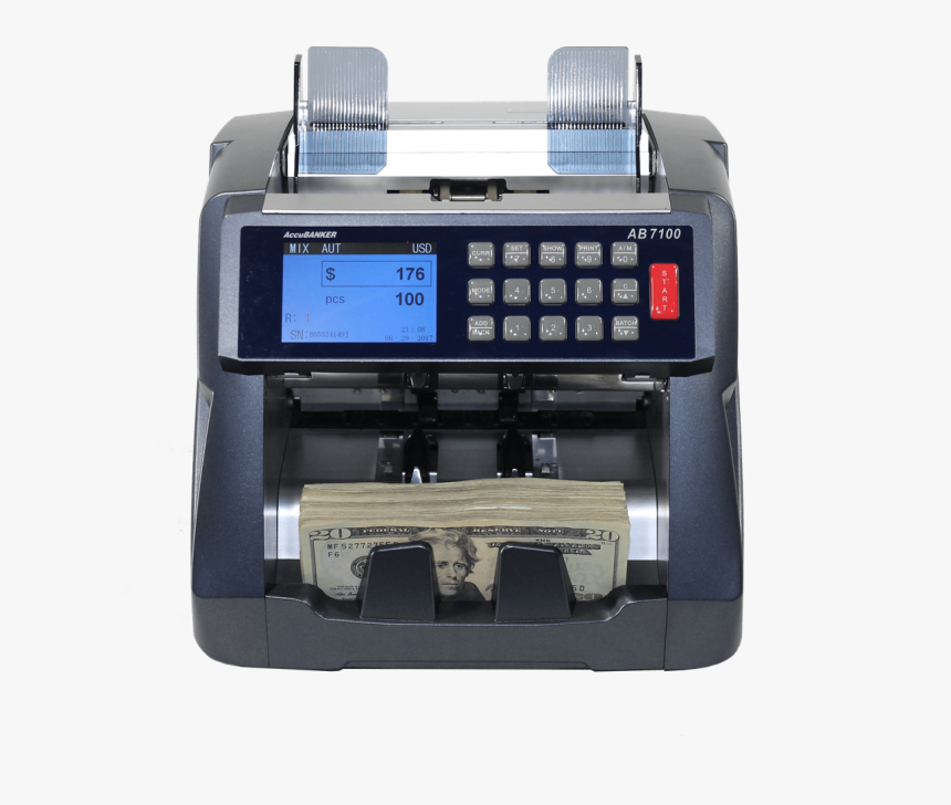 Mixed Bill Value Counter - Accubanker Ab7100 Bill Counter 500 Bills Capacity, HD Png Download, Free Download