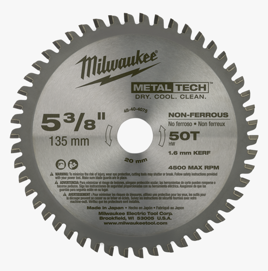 135mm 50 Teeth Non Ferrous Metal Circular Saw Blade - Circular Saw Blade For Non Ferrous, HD Png Download, Free Download