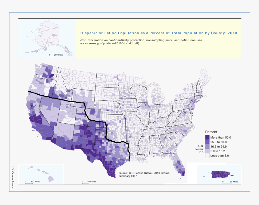 Hispanic Or Latino Population As A Percent, HD Png Download, Free Download