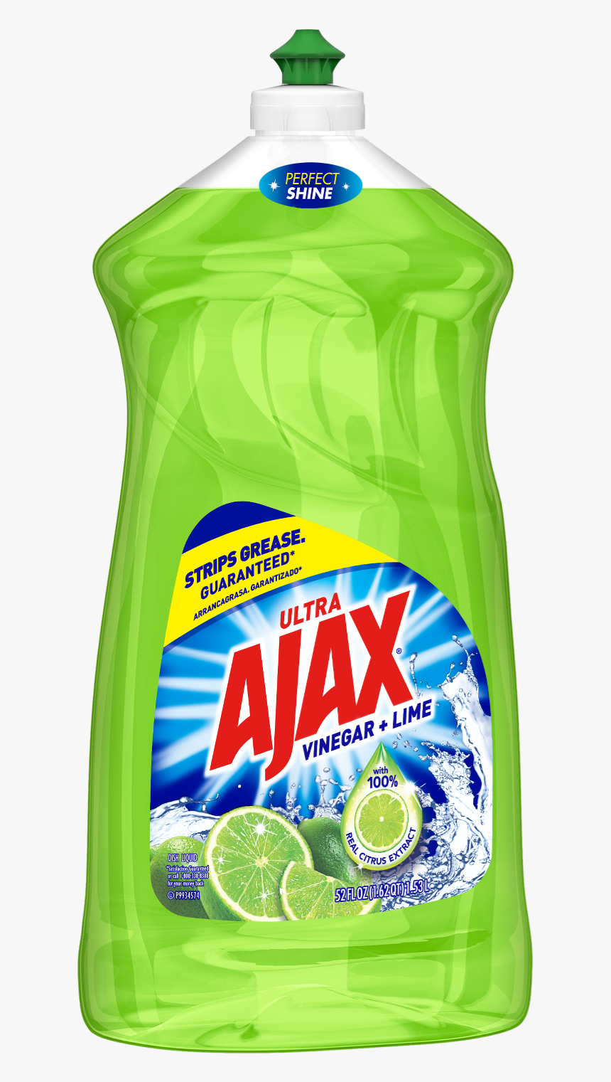 Ajax Ultra Triple Action Liquid Dish Soap, Lime - Ajax Vinegar And Lime, HD Png Download, Free Download
