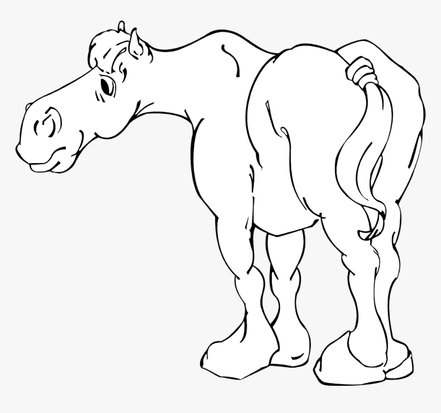 Transparent Cartoon Horse Png - Black And White Cartoon Horse, Png Download, Free Download