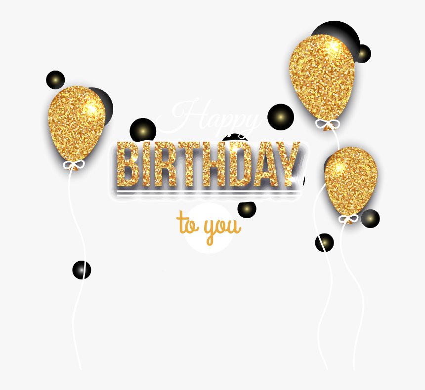 Transparent Golden Balloons Png - Black And Gold Balloons Png, Png Download, Free Download