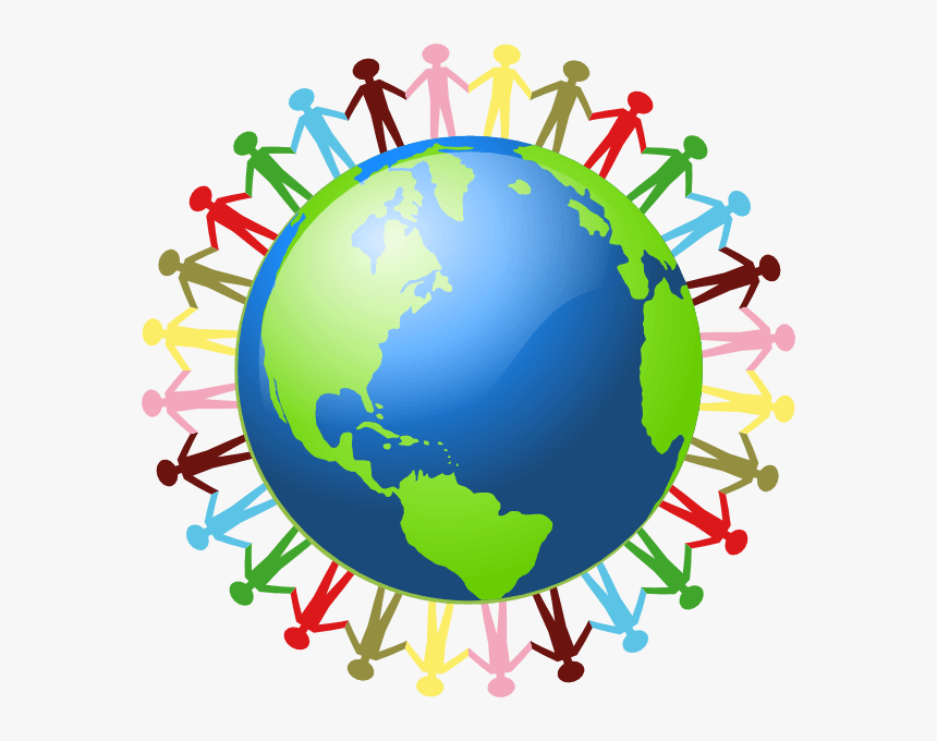 People Holding Hands Around The World Clip Art Earth Clip Art Hd Png Download Kindpng