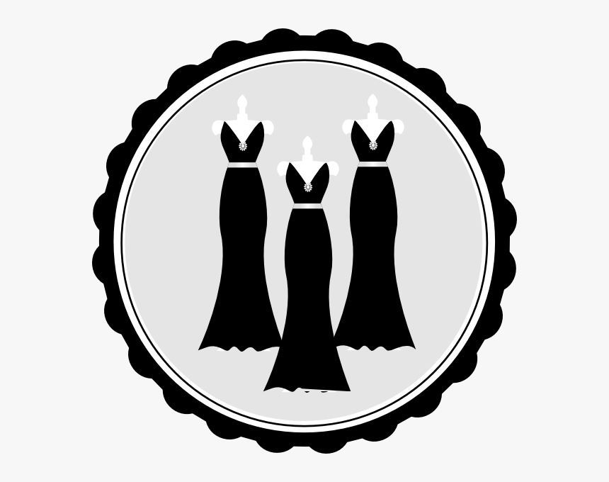 Dress Svg Bridesmaid - Bridesmaid Clipart Black And White, HD Png Download, Free Download