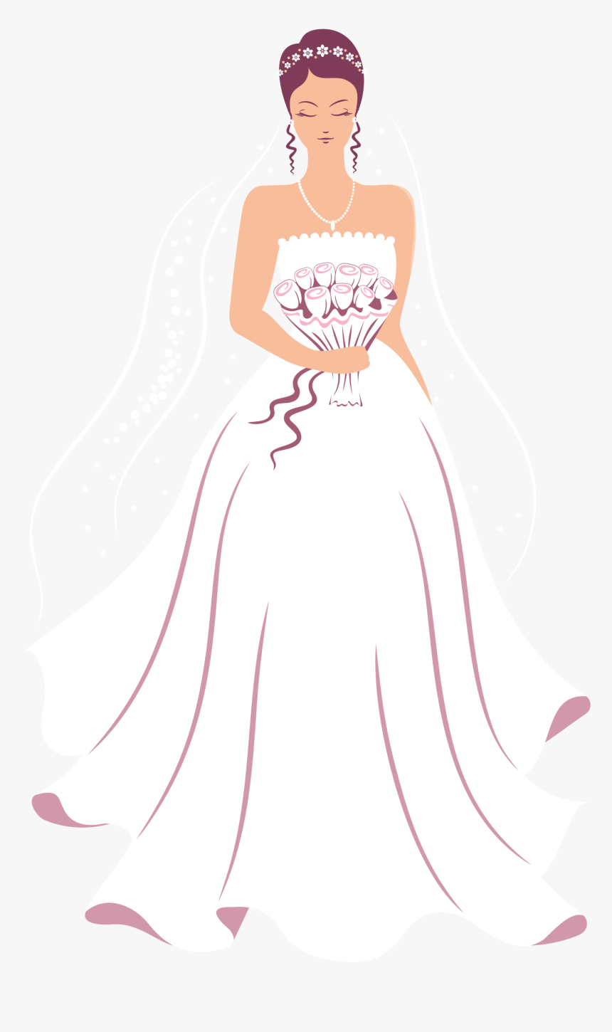 Transparent Wedding Dress Clipart - Wedding Gown Clipart Png, Png ...