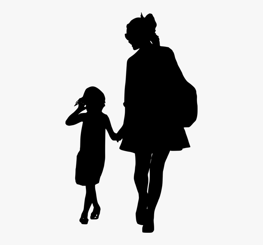 Silhouette, Mother, Daughter, Together, Walking, Family - Mother And ...