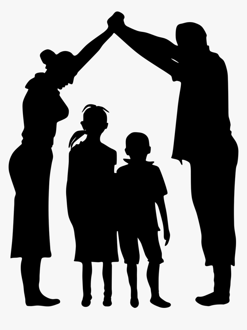 Silhouette People Family Png, Transparent Png, Free Download