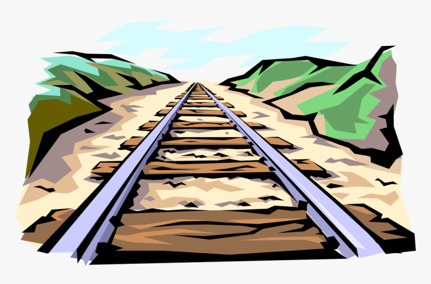 Train Tracks Royalty Free Vector Clip Art Illustration - Railway Track