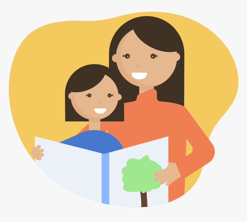 Mother Reading A Story Book To Young Daughter Mother Reading To Child Clip Art Hd Png Download Kindpng