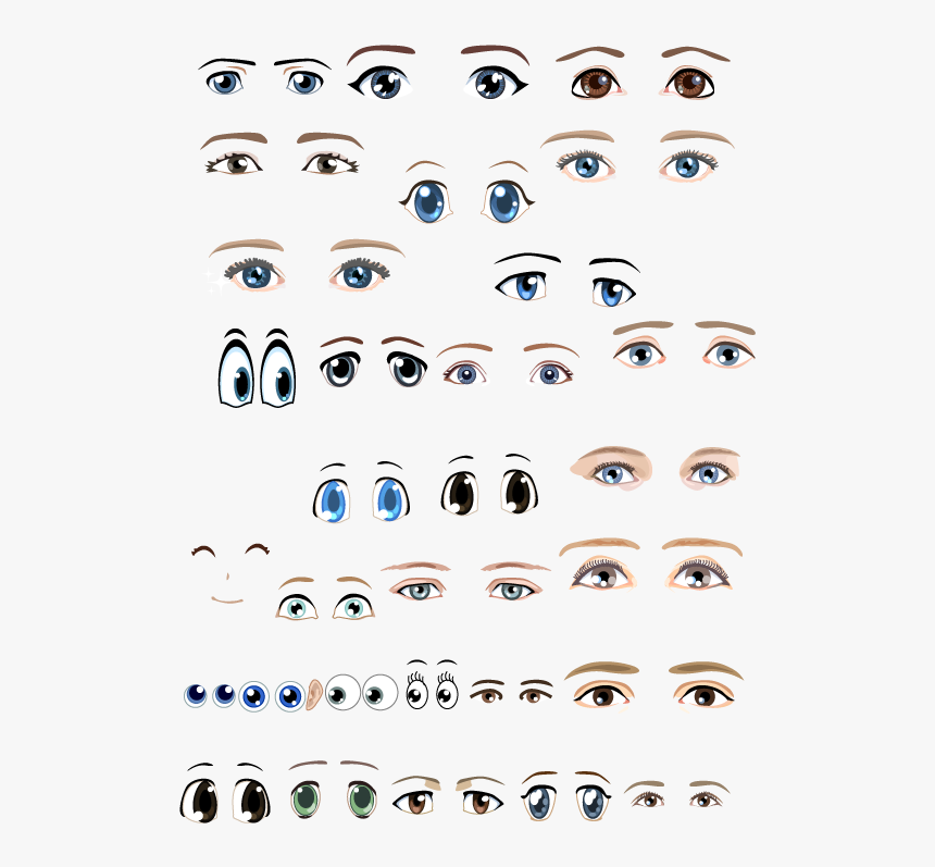 Emotional Expressions Various Eyes Png File Hd Clipart - Draw A Doll Face, Transparent Png, Free Download