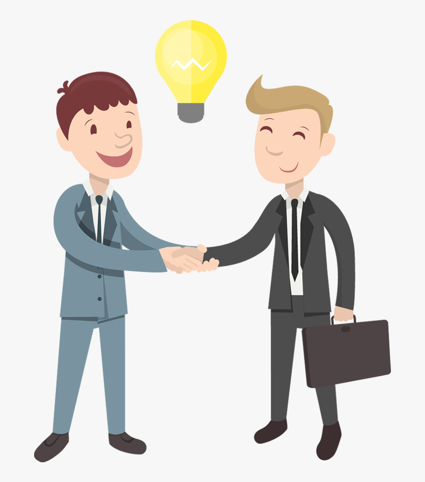 Black And White Download Cartoon Two Businessman Idea - People Shaking Hands Png, Transparent Png, Free Download