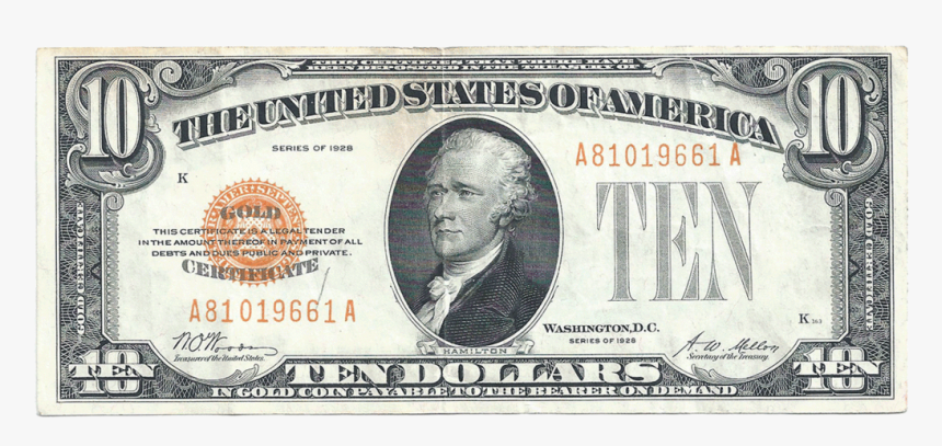 Transparent Dollar Clipart Png - Us Dollar Gold Certificate, Png Download, Free Download