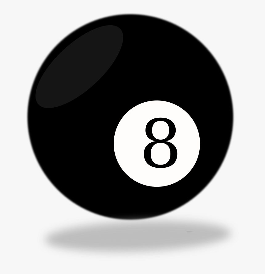 Billiard Ball,indoor Games And Sports,pocket Equipment,nine - 8 Ball Black And White, HD Png Download, Free Download