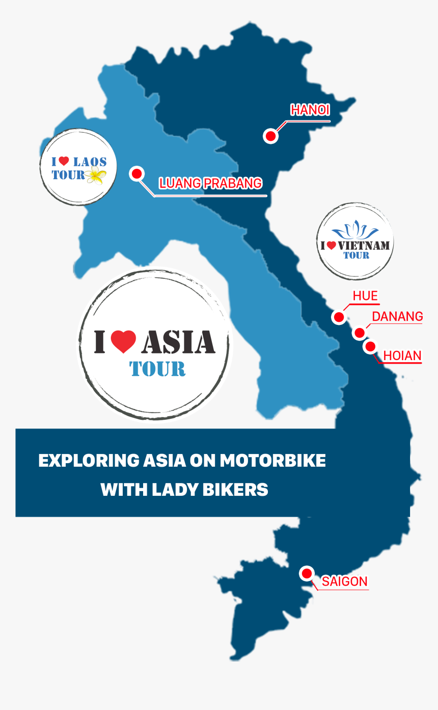 I Love Asia Tour Branches In Vietnam And Laos Map - Vietnam Map, HD Png Download, Free Download