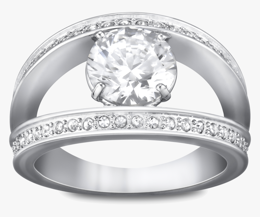 Silver Ring With Diamond Png - Swarovski Vitality Ring, Transparent Png, Free Download