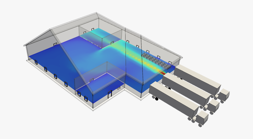 Cfd Analysis Of Fume Distribution In The Warehouse - Architecture, HD Png Download, Free Download