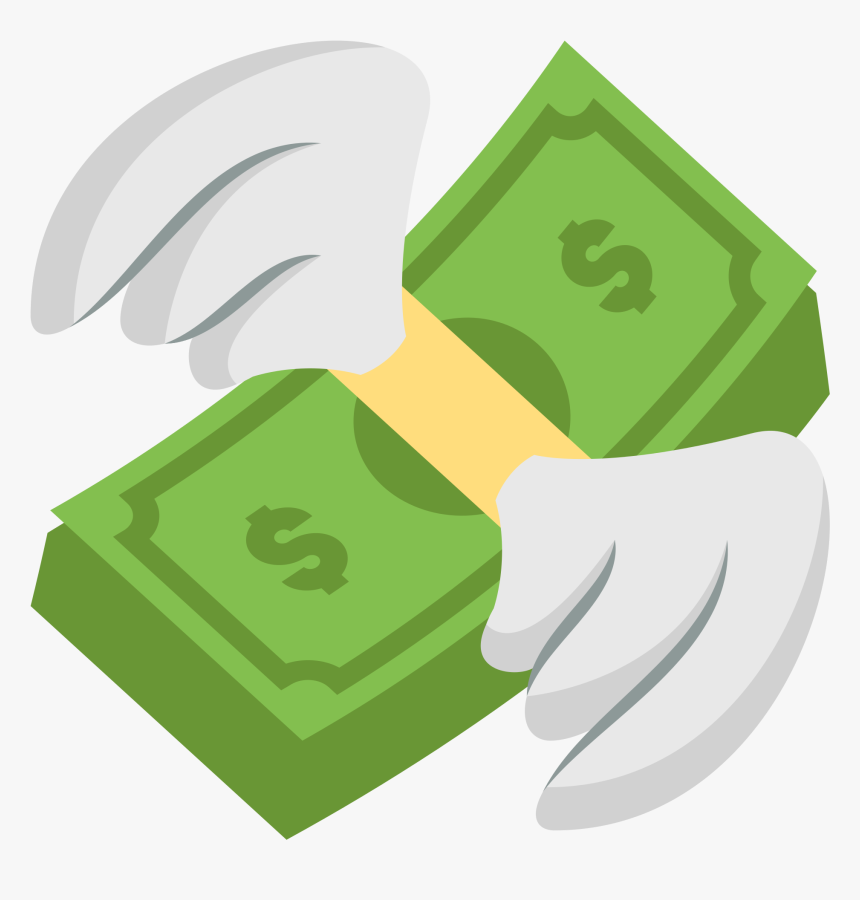 Emojis For Playlists - Stack Of Money With Wings, HD Png Download, Free Download