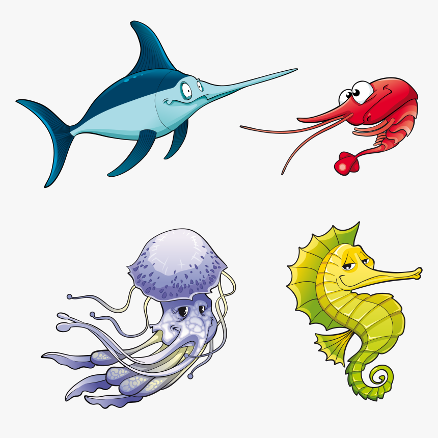 Transparent Download Cartoon Fish Benthic Fauna Transprent - Cartoon Deep Sea Creatures, HD Png Download, Free Download