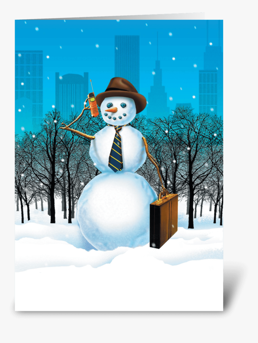 Business Snowman Greeting Card - Snow, HD Png Download, Free Download