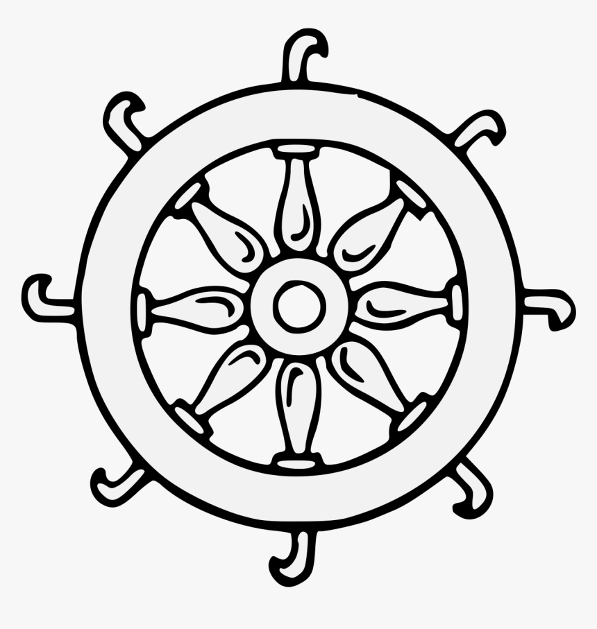 Ships Wheel Black And White, HD Png Download, Free Download