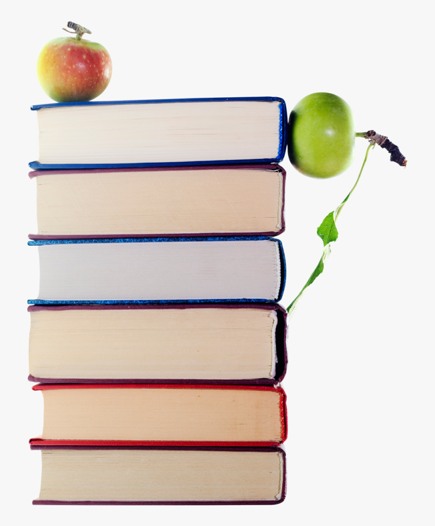 Green Apples In Stack Of Books Png Image - Stack Books Top View Png, Transparent Png, Free Download