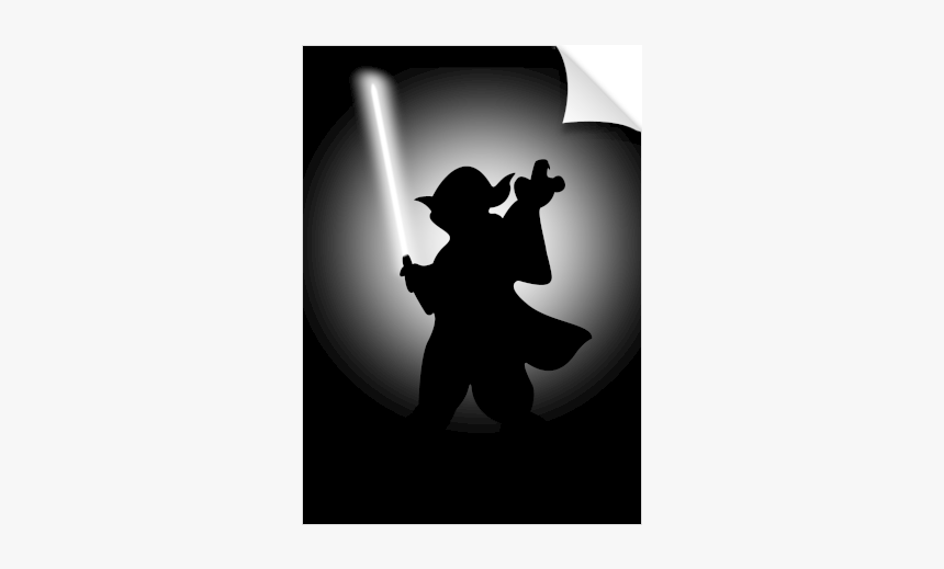 Yoda Silhouette Palpatine Black And White - Yoda Silhouette, HD Png Download, Free Download