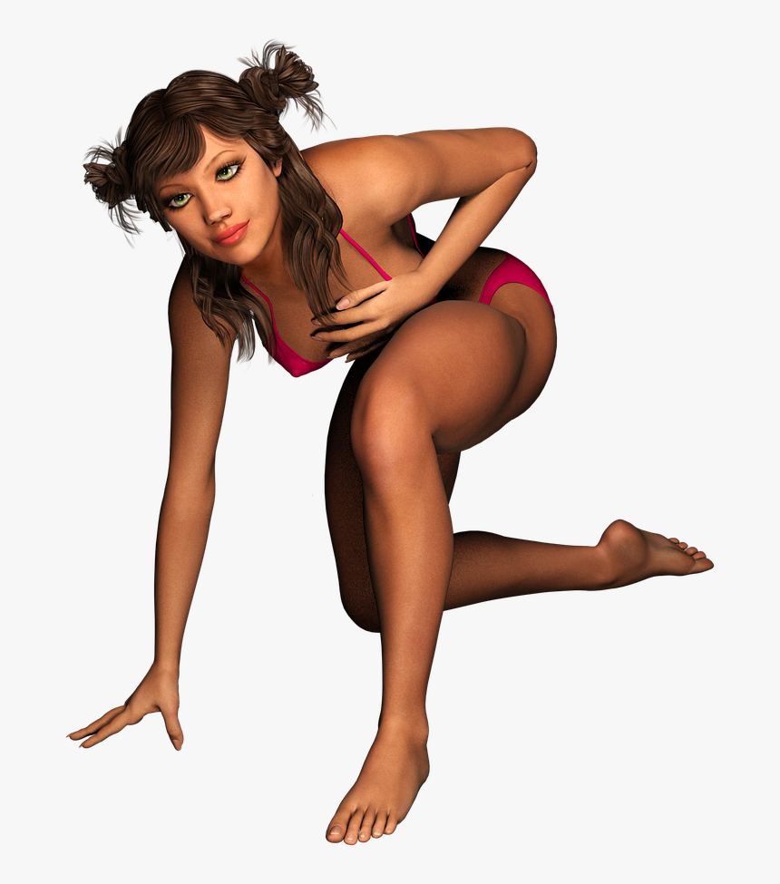 Kneeling Girl Png, Transparent Png, Free Download