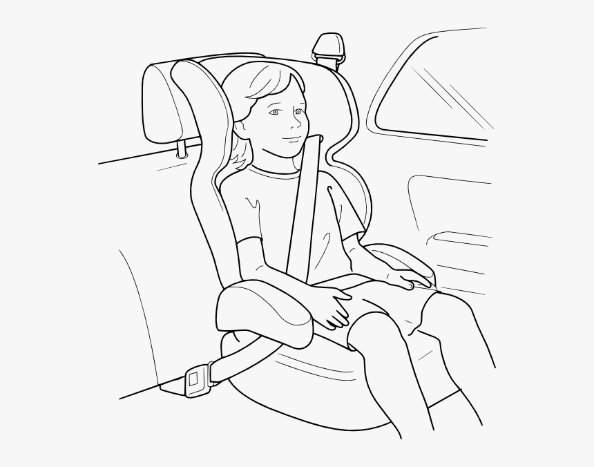 Car Seat With Child Svg Clip Arts - Seat Belt Black And White, HD Png Download, Free Download