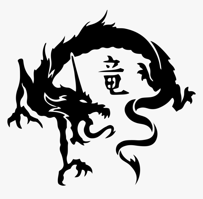 Tribal Dragon - Chinese Dragon Tattoo Tribal, HD Png Download - kindpng