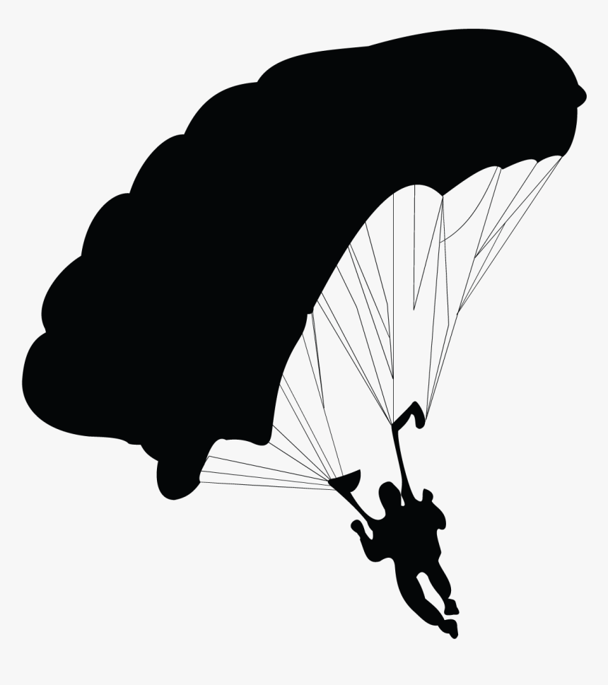 Parachute Parachuting Clip Art - Parachute Silhouette Png, Transparent ...