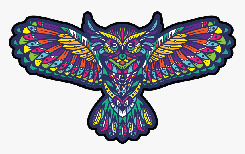 Transparent Tribal Wings Png - Owl Design In Color, Png Download, Free Download