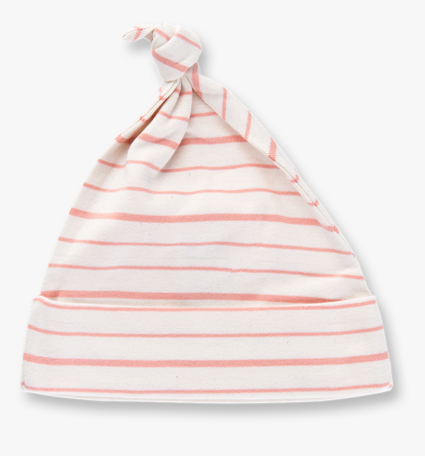 Peach French Stripe Knotted Hat - Beanie, HD Png Download - kindpng