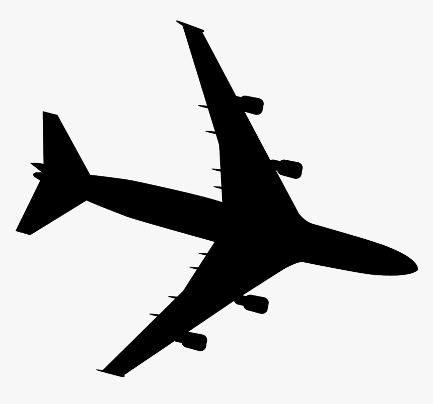 Airplane Red Silhouette Png, Transparent Png, Free Download