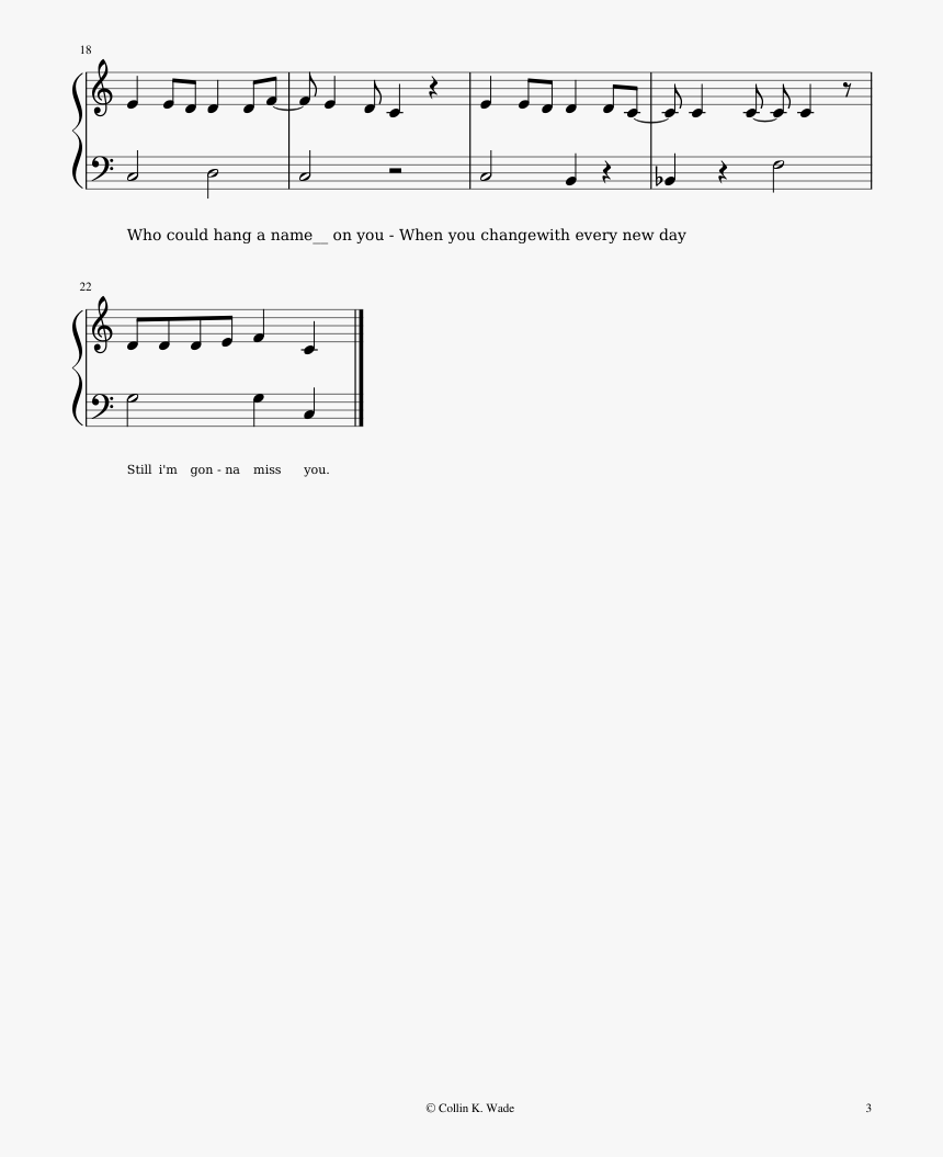 Ruby Tuesday Sheet Music Composed By R 3 Of 3 Pages - Soul Mate, HD Png Download, Free Download