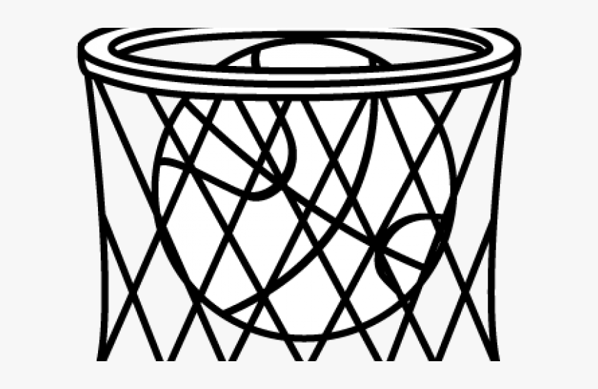 Basketball Clipart Black And White Png -basketball - Basketball Hoop Easy Drawing, Transparent Png, Free Download