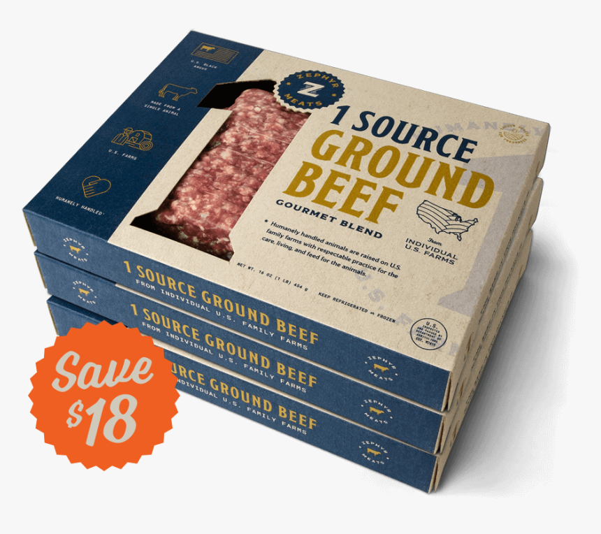 1 Source Ground Beef Three Pack Subscription - Pepperoni, HD Png Download, Free Download